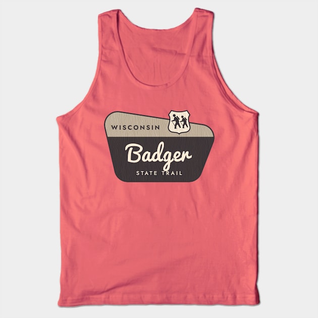 Badger State Trail Wisconsin Welcome Sign Tank Top by Go With Tammy